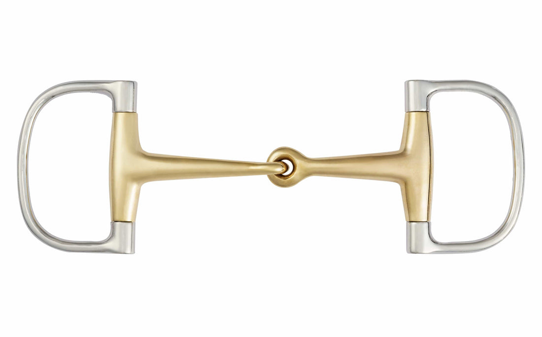 QualCraft English > D-ring 5" Stainless Steel D-Ring Snaffle Copper Mouth Horse bit