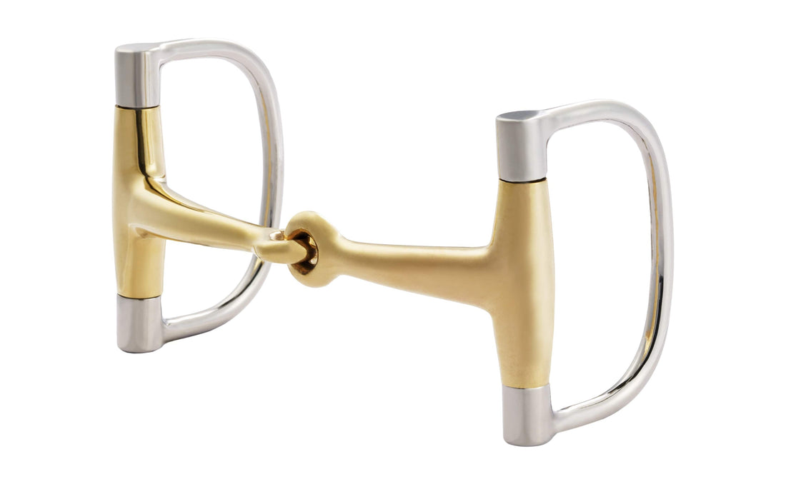 QualCraft English > D-ring 5" Stainless Steel D-Ring Snaffle Copper Mouth Horse bit