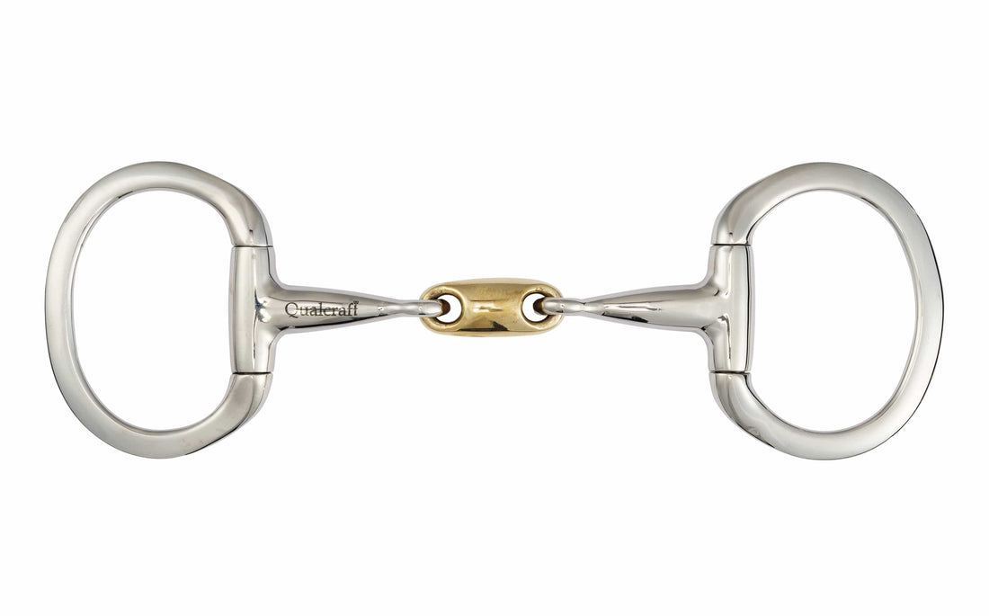 QualCraft English > Eggbutt 5" Stainless Steel Copper Oval Link Eggbutt Snaffle Bit