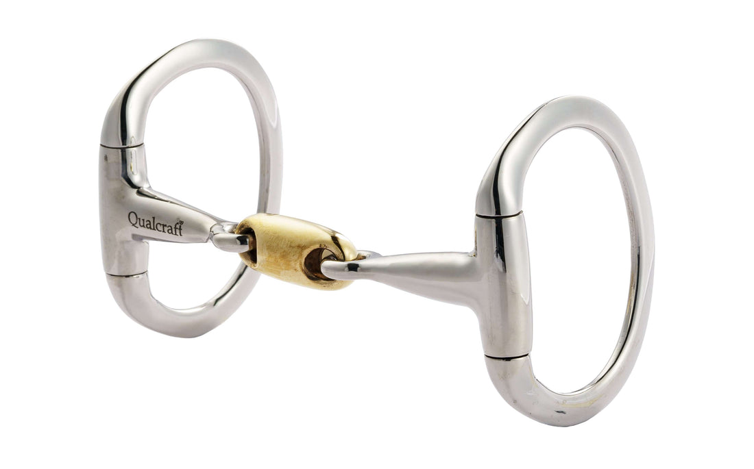 QualCraft English > Eggbutt 5" Stainless Steel Copper Oval Link Eggbutt Snaffle Bit