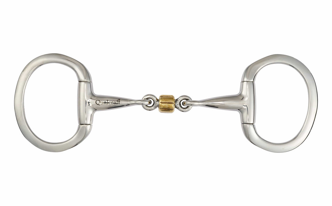 QualCraft English > Eggbutt 5" Stainless Steel Copper Roller Mouth Eggbutt Snaffle Bit