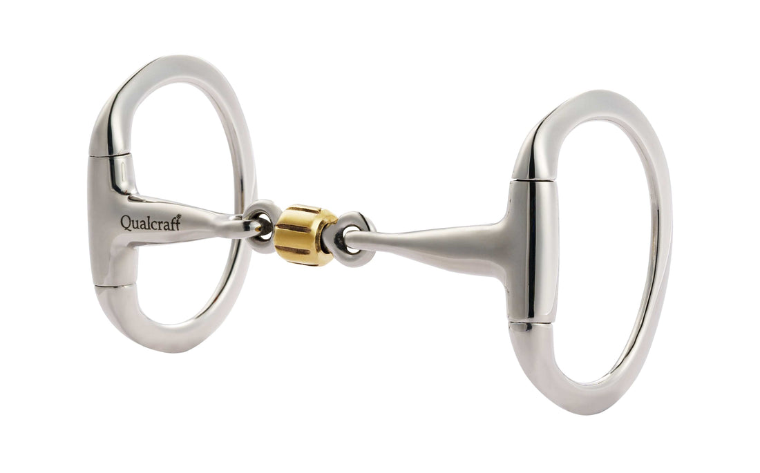 QualCraft English > Eggbutt 5" Stainless Steel Copper Roller Mouth Eggbutt Snaffle Bit