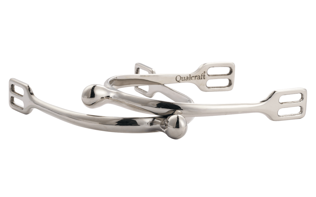 QualCraft English > Spurs Men Stainless Steel Knob End Ladies Spurs- German Style