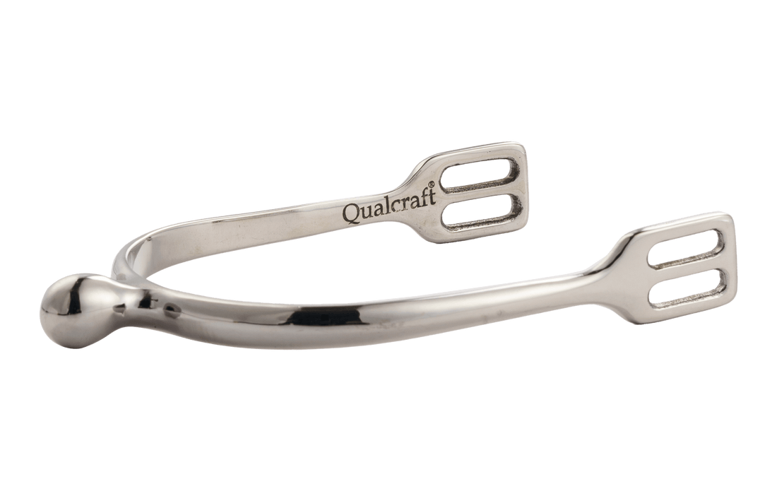 QualCraft English > Spurs Men Stainless Steel Knob End Ladies Spurs- German Style