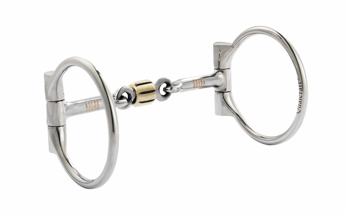 QualCraft Western > D-ring 5" Smooth Dogbone D-ring Bit with Copper Inlays