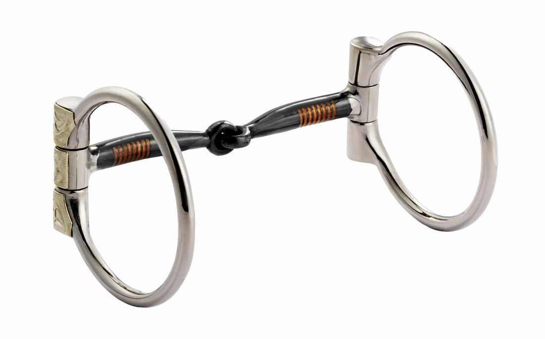 QualCraft Western > D-ring 5" Western Stainless Steel Silver Sweet Copper  inlay D-Ring Bit