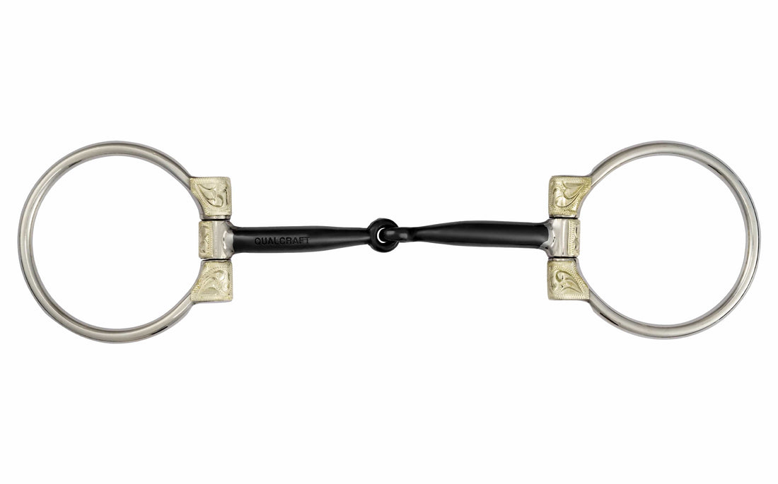 QualCraft Western > D-ring 5" Western Stainless Steel Silver Sweet Copper  inlay D-Ring Bit