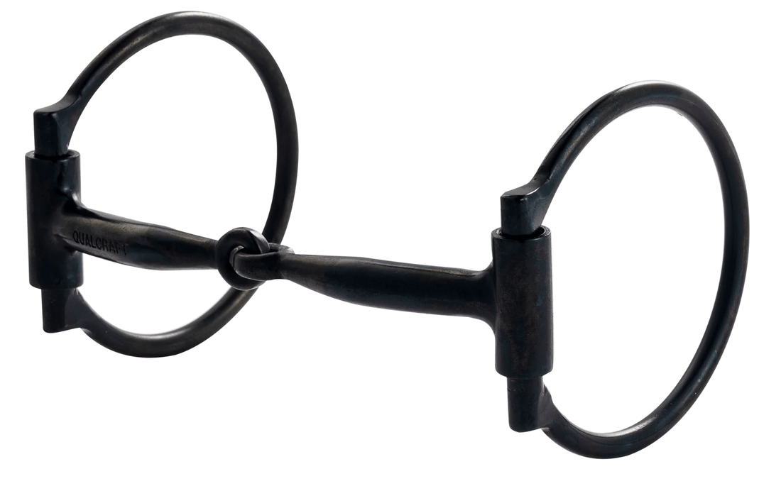 QualCraft Western > Snaffle bit 5" Black Steel Copper inlay Snaffle Bit