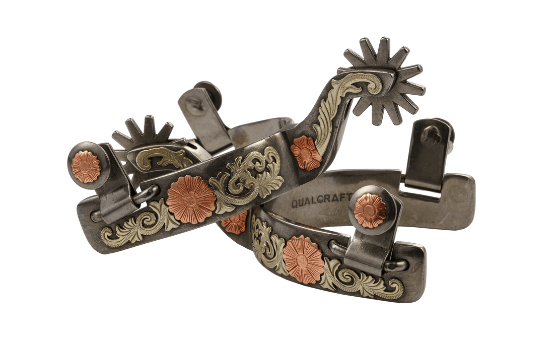 QualCraft Western > Spurs Ladies GS & Copper Flower Light Blackening Laides' Spurs