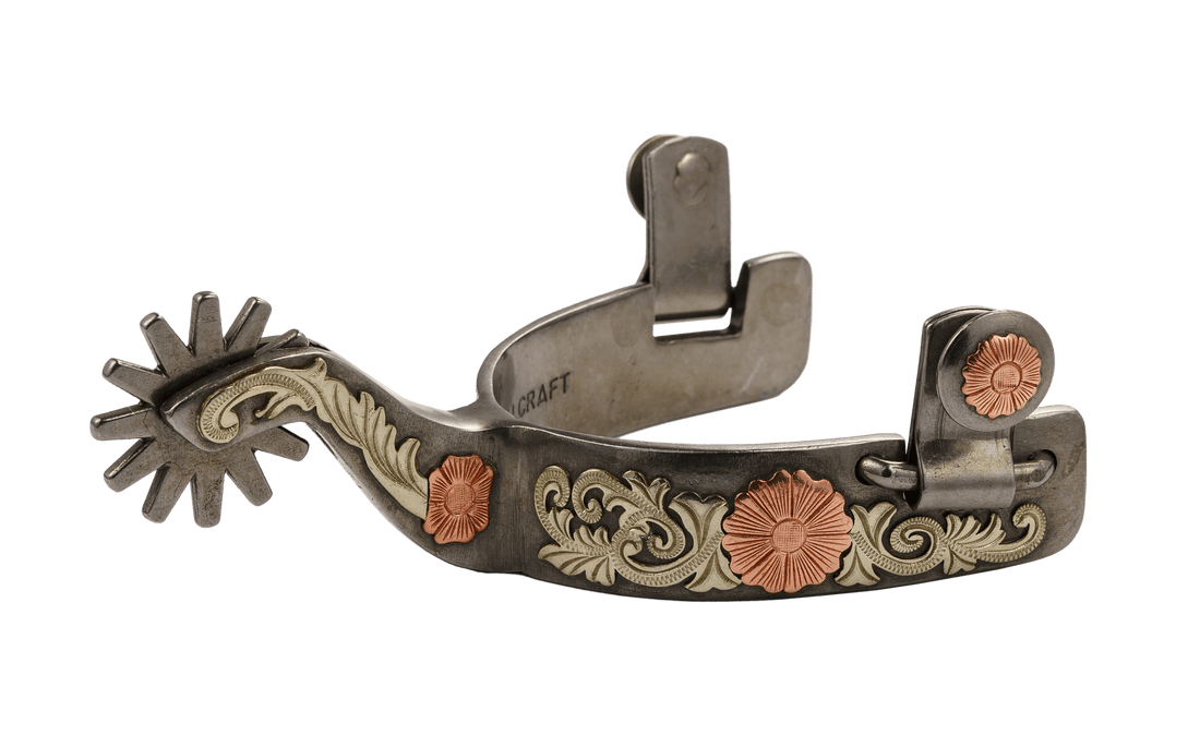 QualCraft Western > Spurs Ladies GS & Copper Flower Light Blackening Laides' Spurs