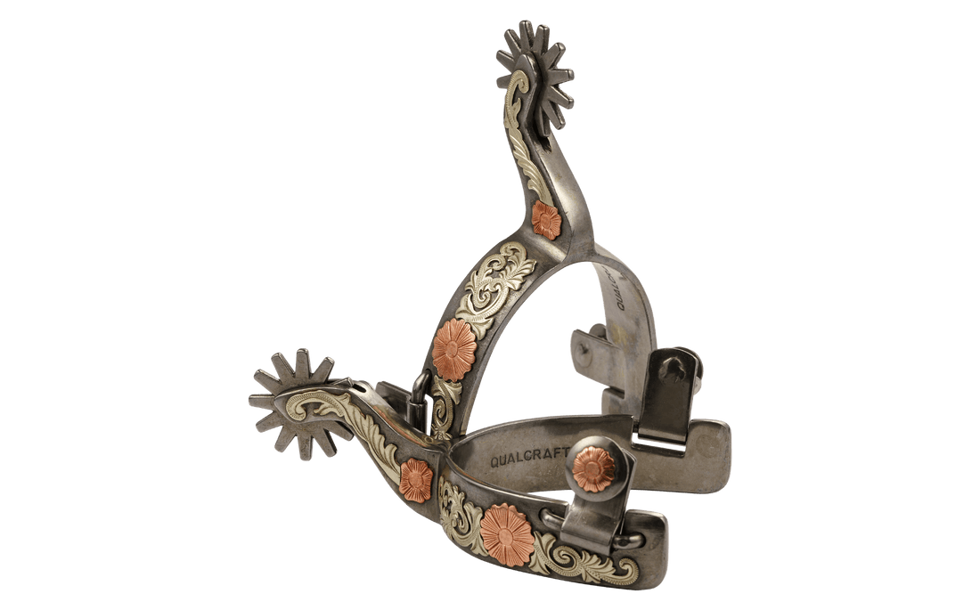 QualCraft Western > Spurs Ladies GS & Copper Flower Light Blackening Laides' Spurs
