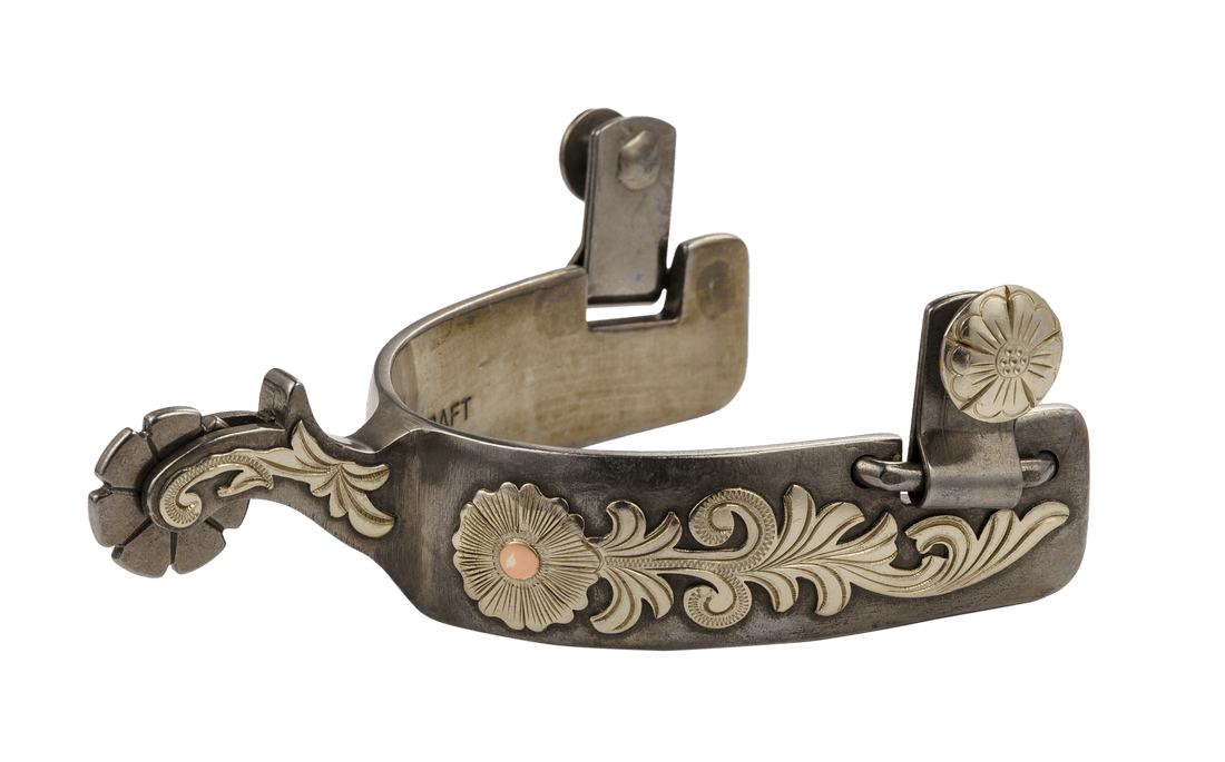 QualCraft Western > Spurs Men GS & Copper Dots Floral Light Blackening Men's Spurs