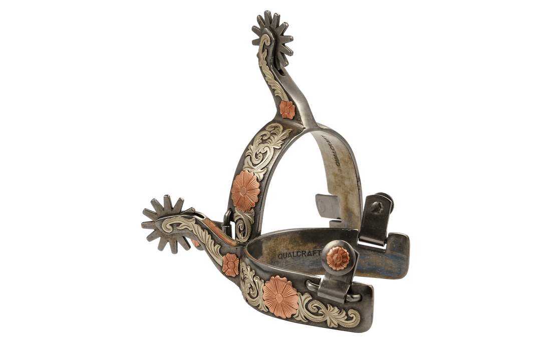 QualCraft Western > Spurs Men GS & Copper Flower Light Blackening Men's Spurs
