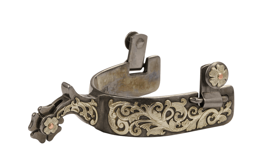 QualCraft Western > Spurs Men GS Floral Light Blackening Men's Spurs