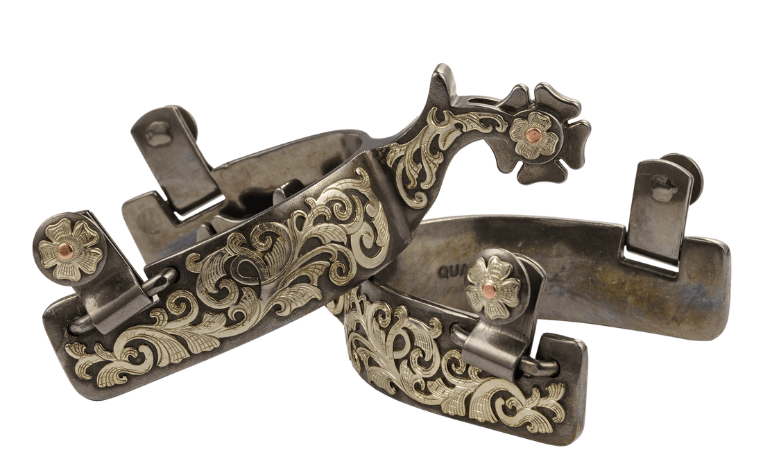 QualCraft Western > Spurs Men GS Floral Light Blackening Men's Spurs