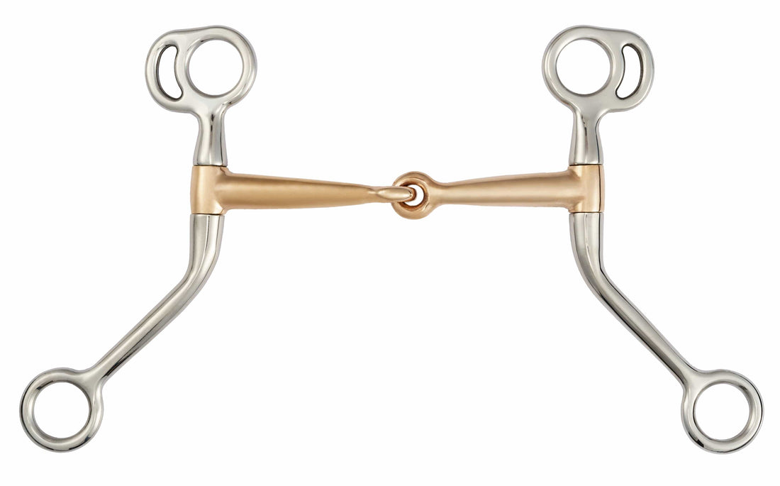 QualCraft Western > Tom Thumb bit 5" Tom Thumb Snaffle Bit, 5"  Stainless Steel with bronze Mouth